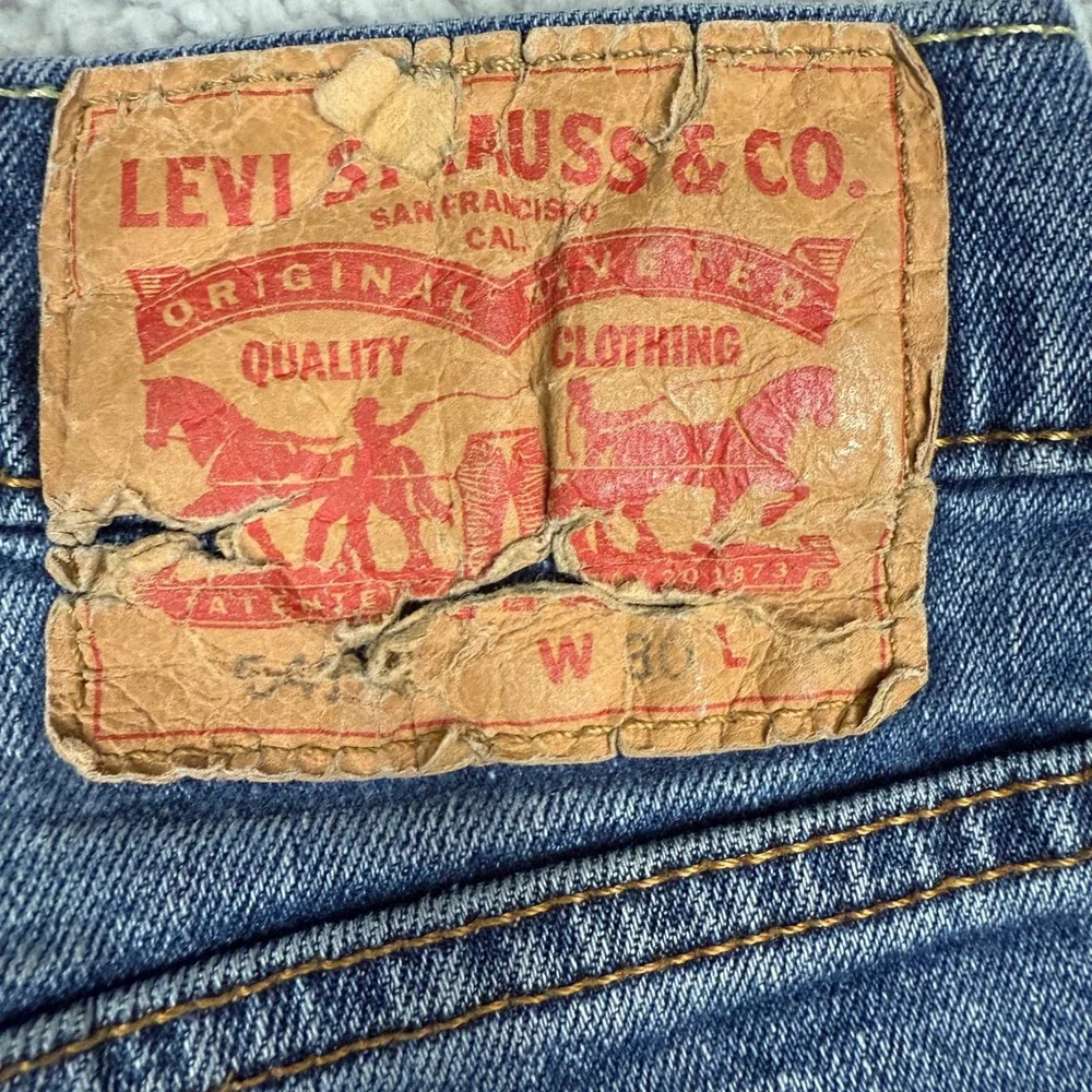 Levi's 511 Slim‎ Fit Jeans, Blue Denim, Distressed, Rips, Casual, Menswear